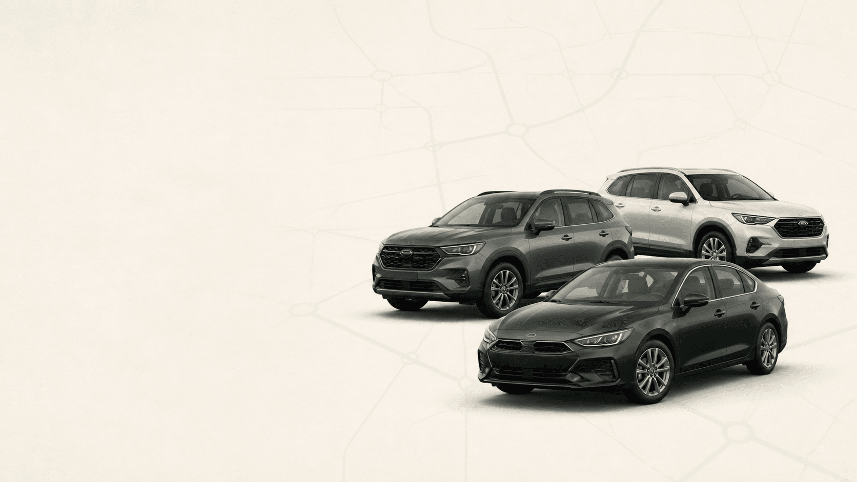 Three used vehicles ready for comparison.